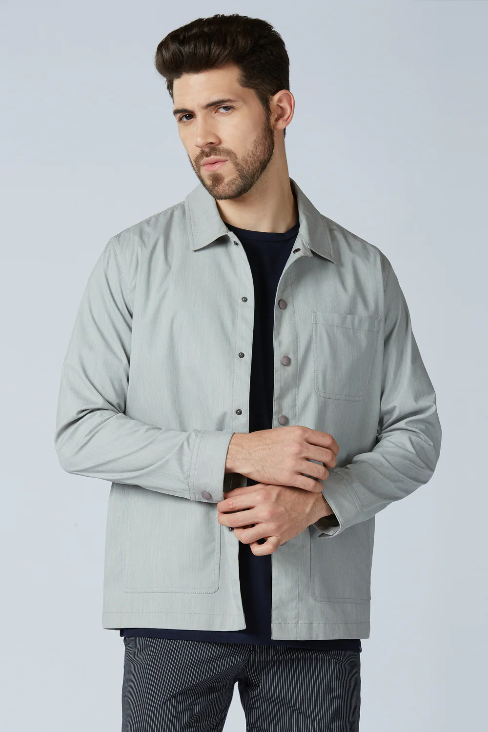 Soft Touch Grey Everyday Shacket - Image 3