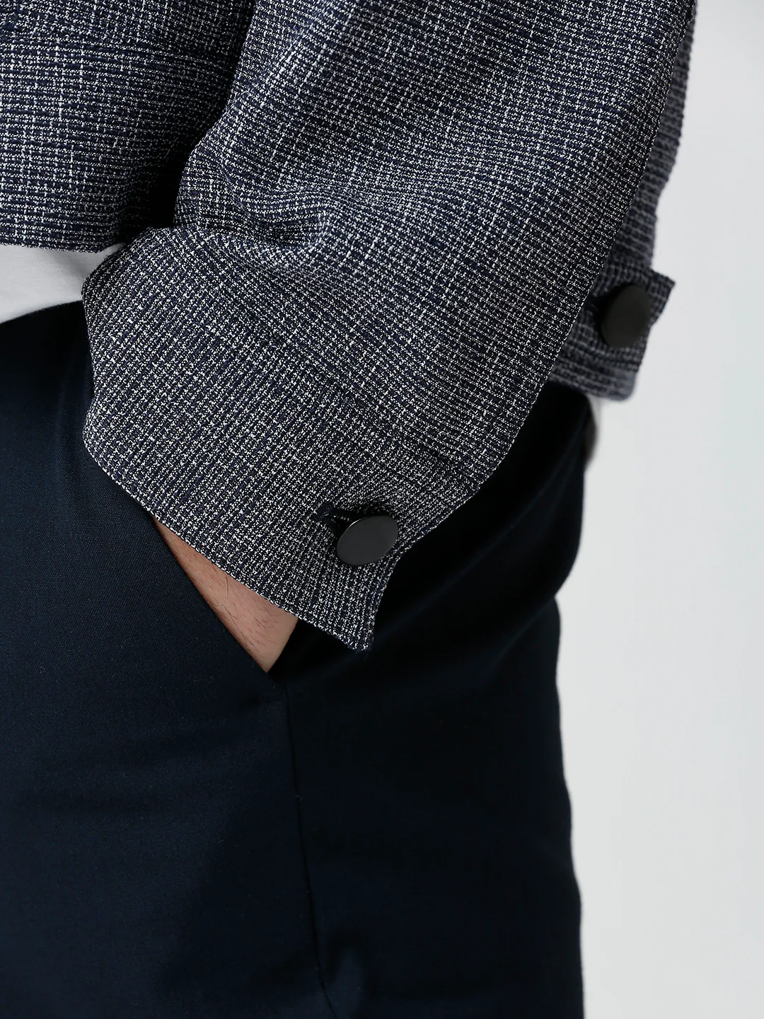 Cotton Checks Medieval Blue Parkway Shacket - Image 4