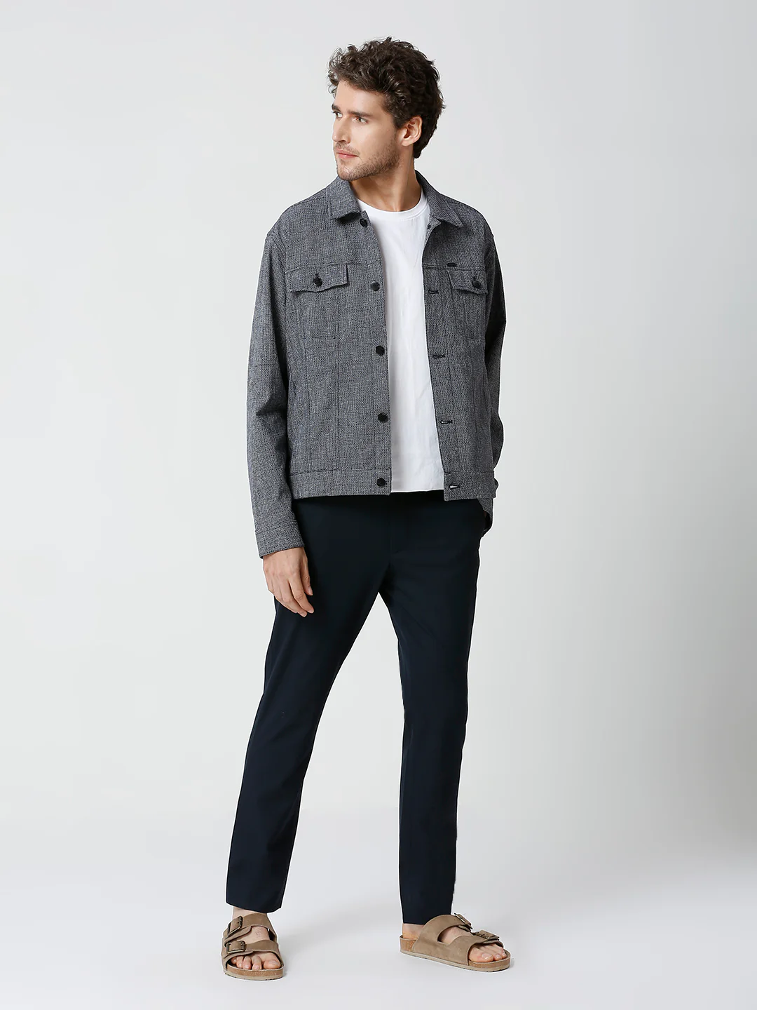 Cotton Checks Medieval Blue Parkway Shacket - Image 5
