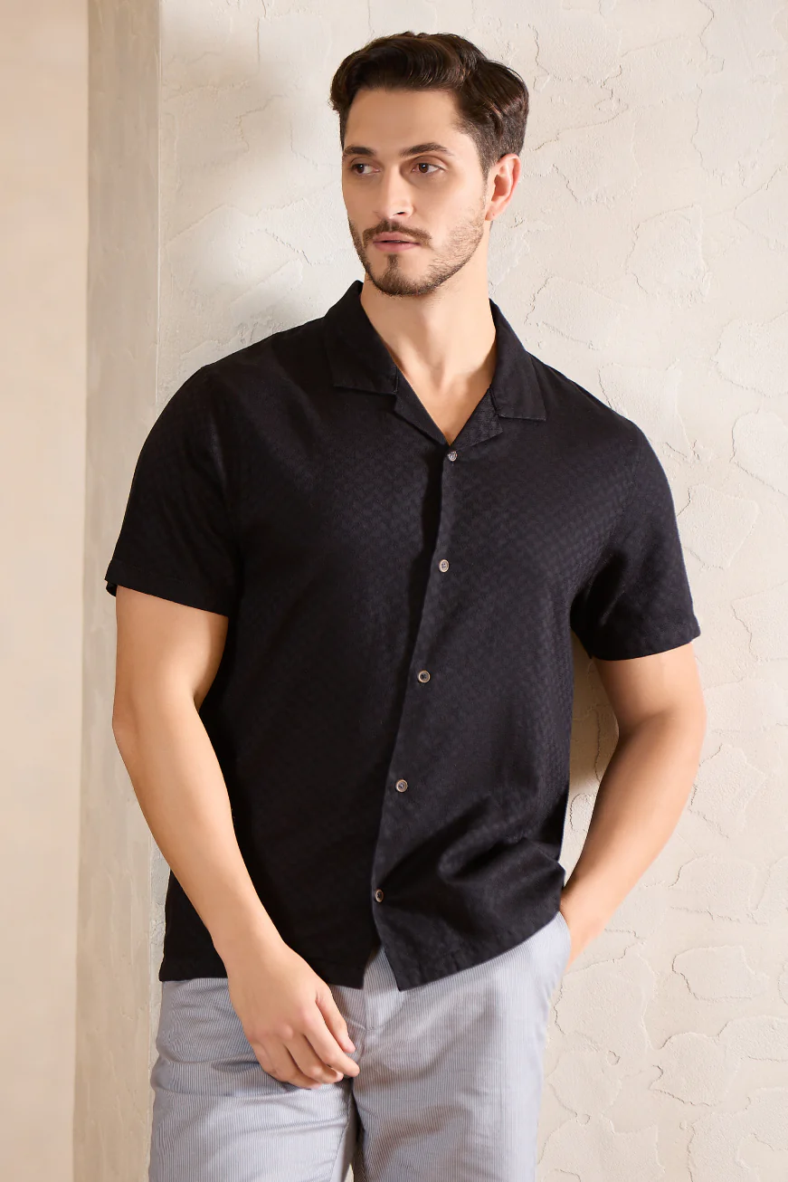 Cotton Jacquard Traveler Shirt - Image 10