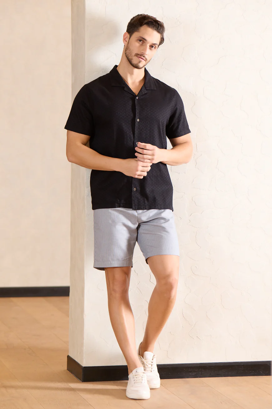 Cotton Jacquard Traveler Shirt - Image 11