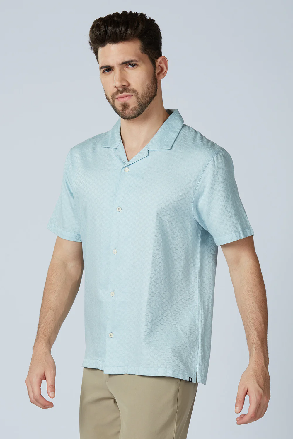 Cotton Jacquard Traveler Shirt - Image 3