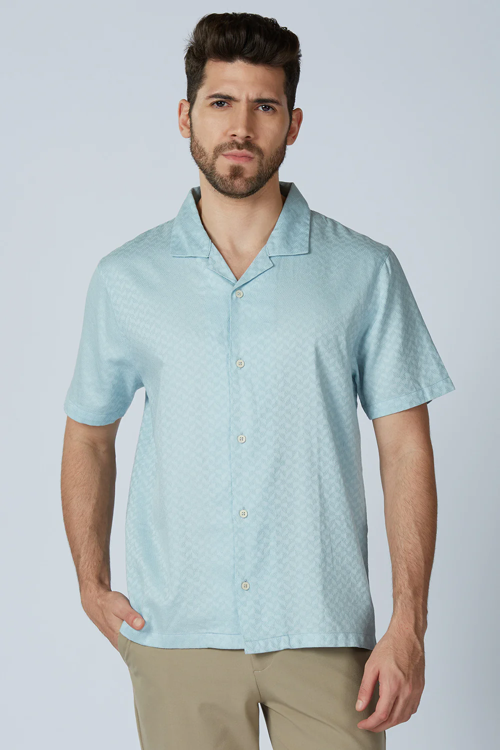 Cotton Jacquard Traveler Shirt - Image 4