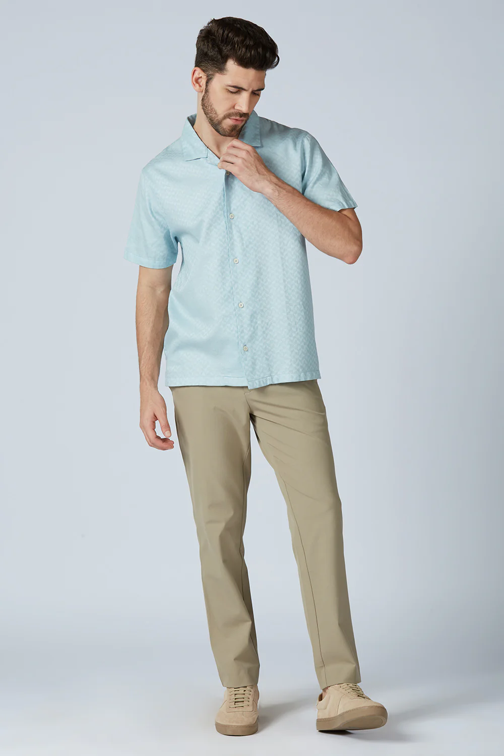 Cotton Jacquard Traveler Shirt - Image 8