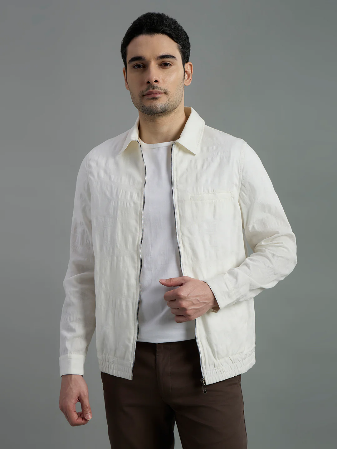 Cotton Jacquard Messenger Shacket - Image 3