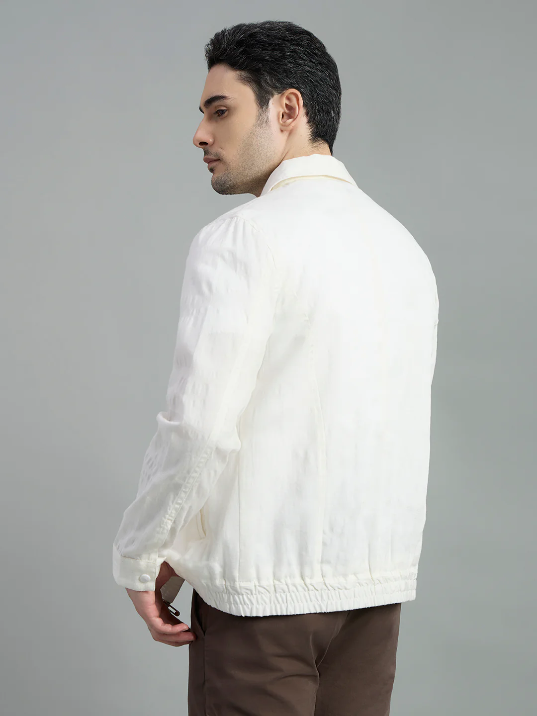 Cotton Jacquard Messenger Shacket - Image 5