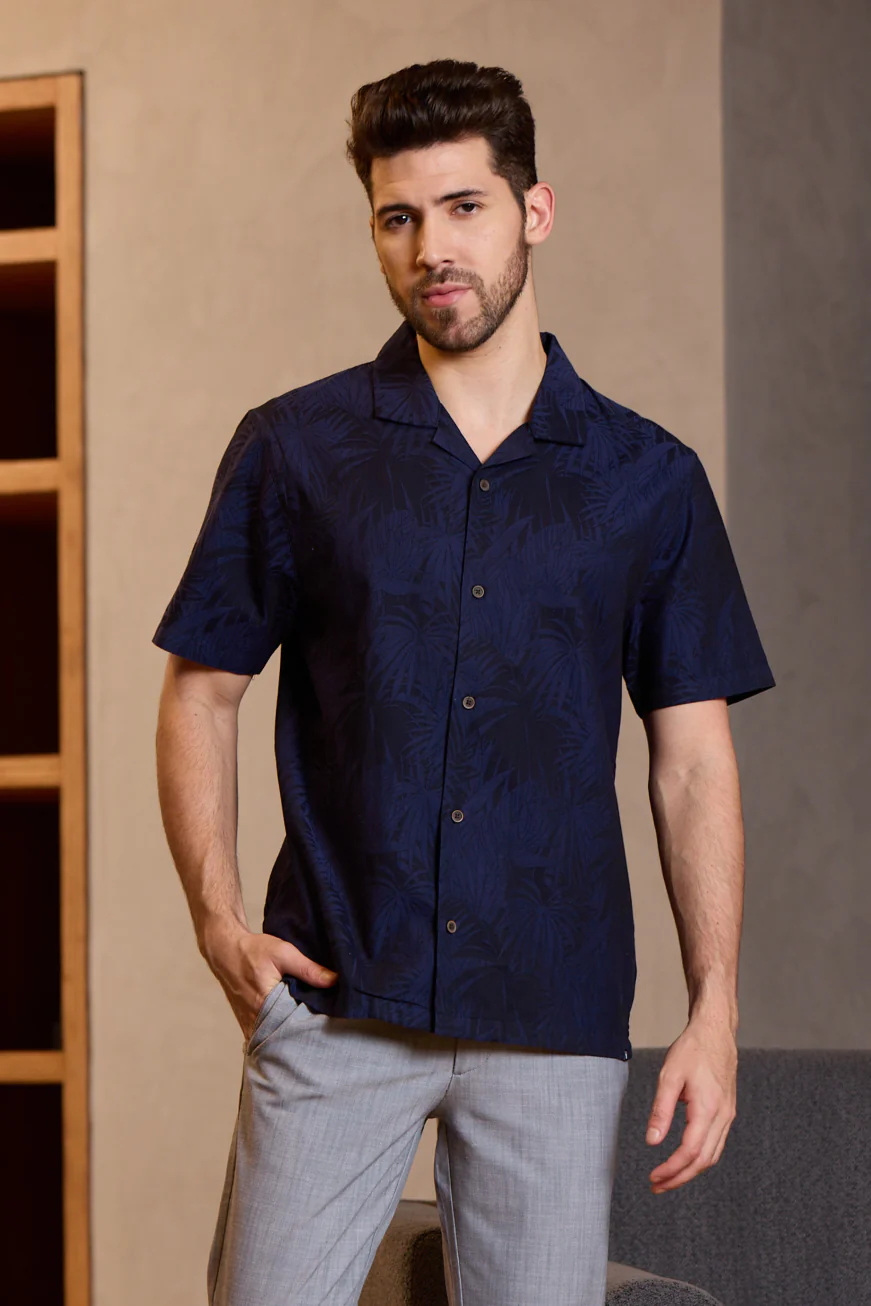 Cotton Jacquard Palm Shirt - Image 10