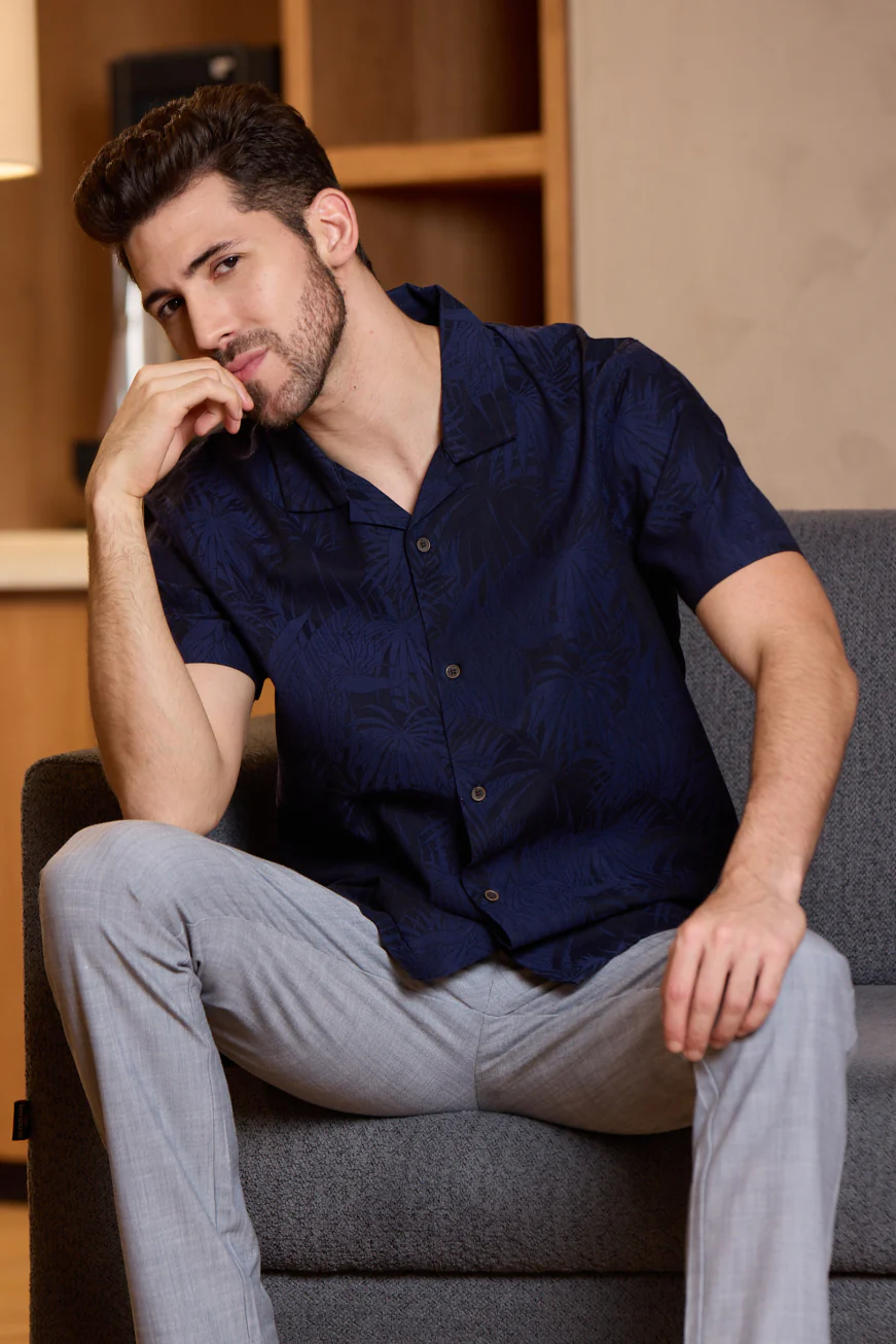 Cotton Jacquard Palm Shirt - Image 11