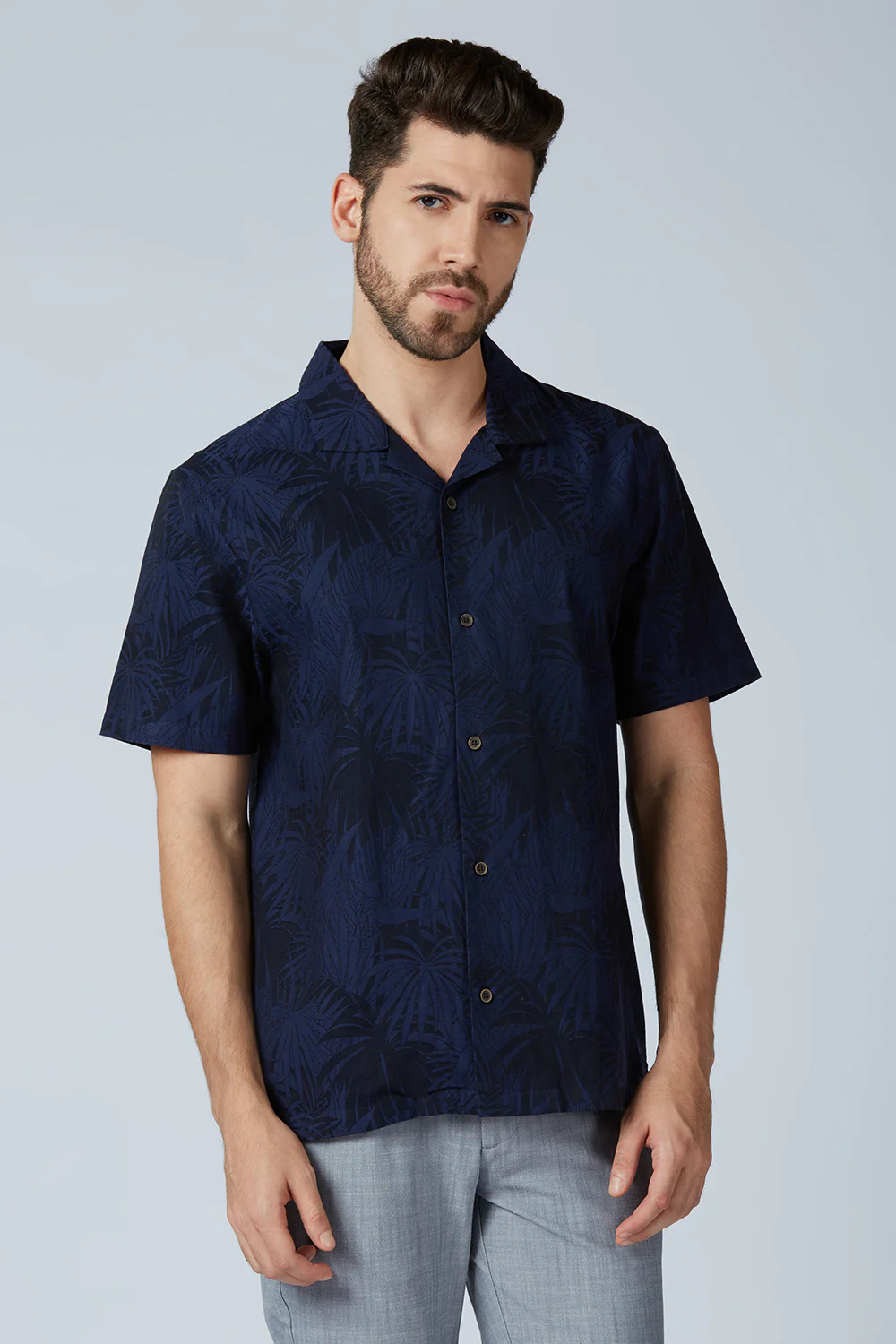 Cotton Jacquard Palm Shirt - Image 12