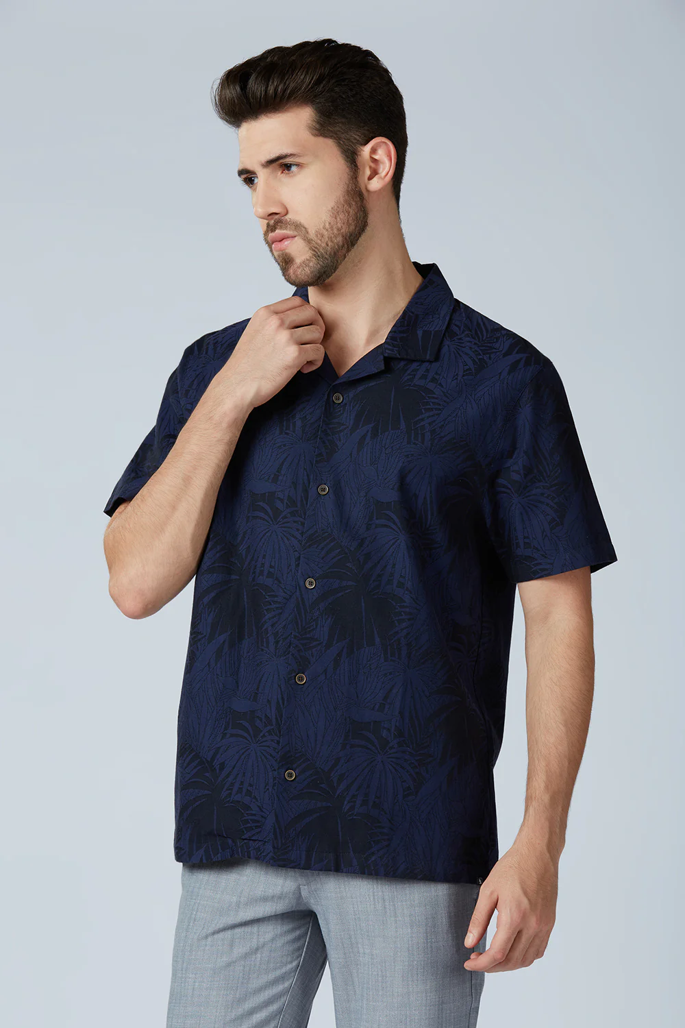 Cotton Jacquard Palm Shirt - Image 13