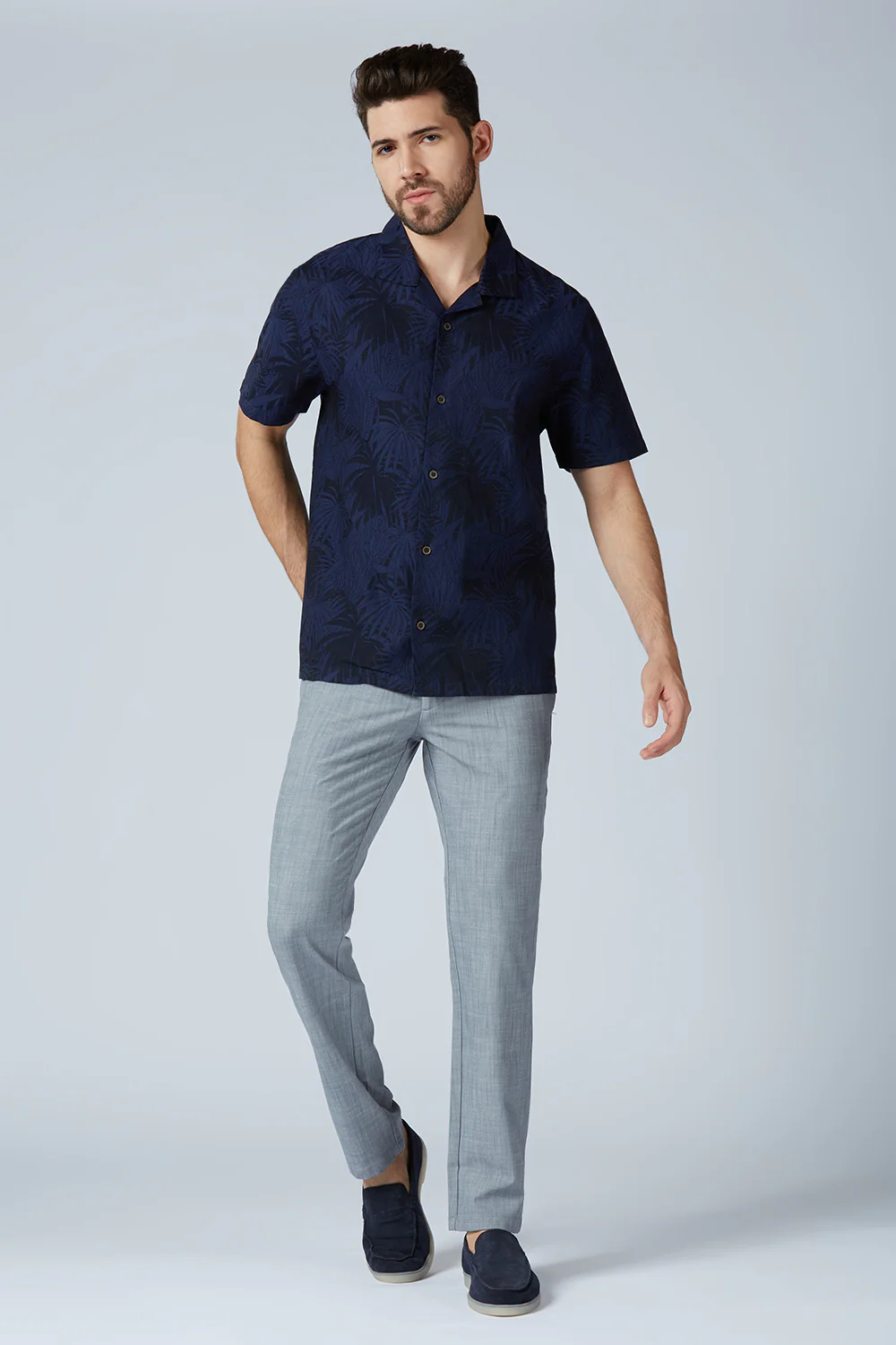 Cotton Jacquard Palm Shirt - Image 17