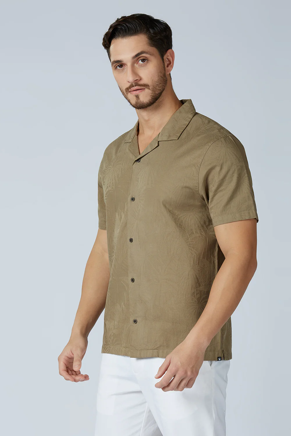 Cotton Jacquard Palm Shirt - Image 4