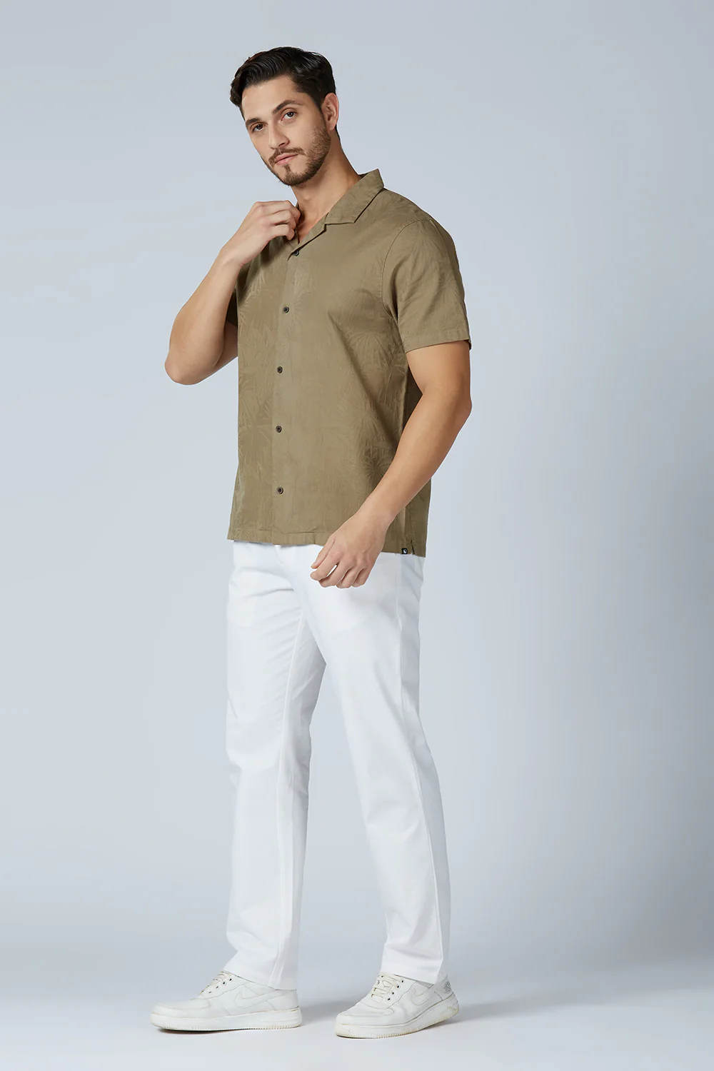 Cotton Jacquard Palm Shirt - Image 8