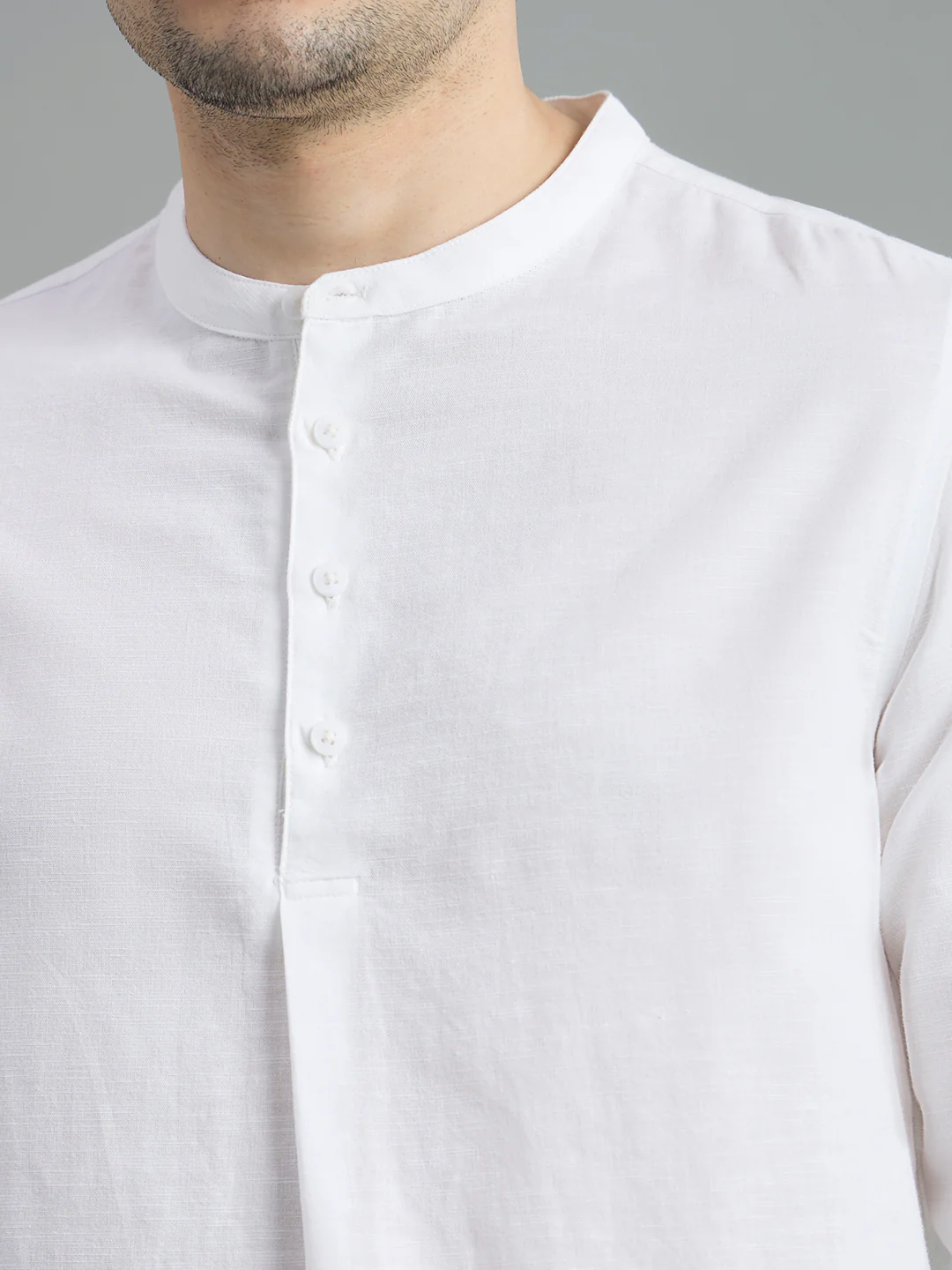 Cotton Mandarin Collar Bay Shirt - Image 20