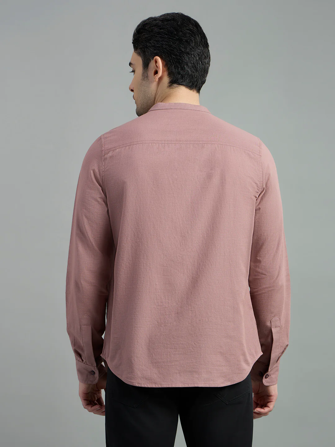Cotton Mandarin Collar Bay Shirt - Image 26