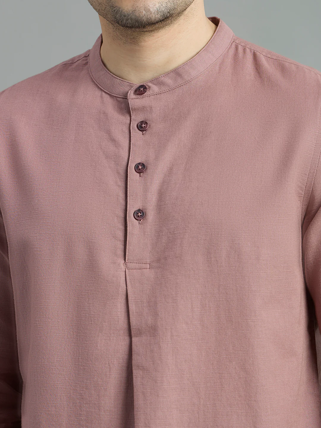 Cotton Mandarin Collar Bay Shirt - Image 30