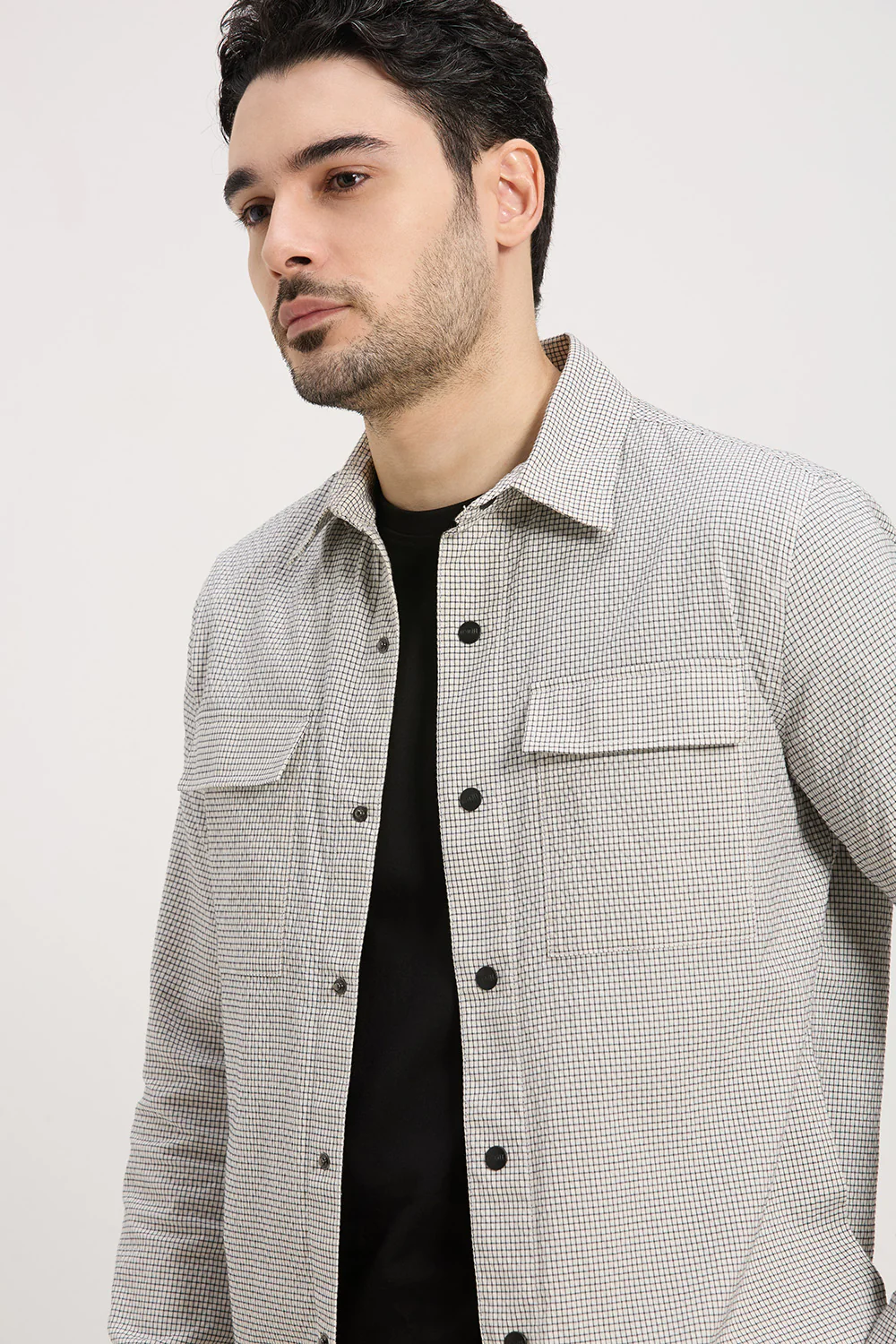 Cotton Lightweight Seersucker Flexure Shacket - Image 3