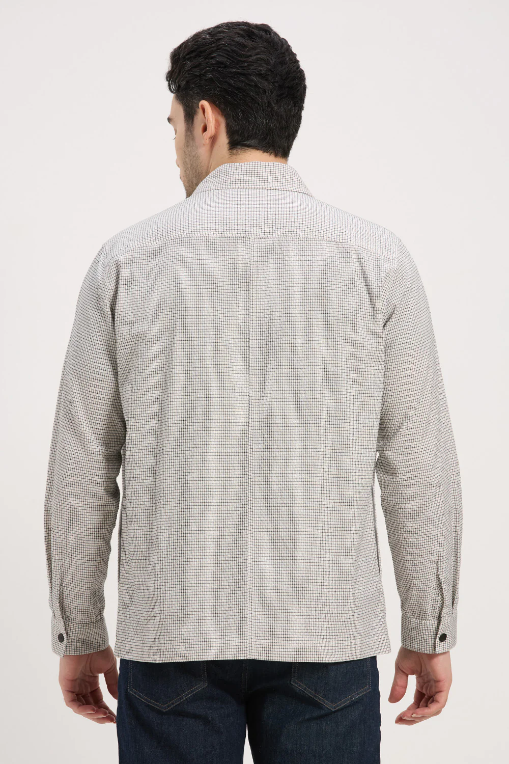 Cotton Lightweight Seersucker Flexure Shacket - Image 5