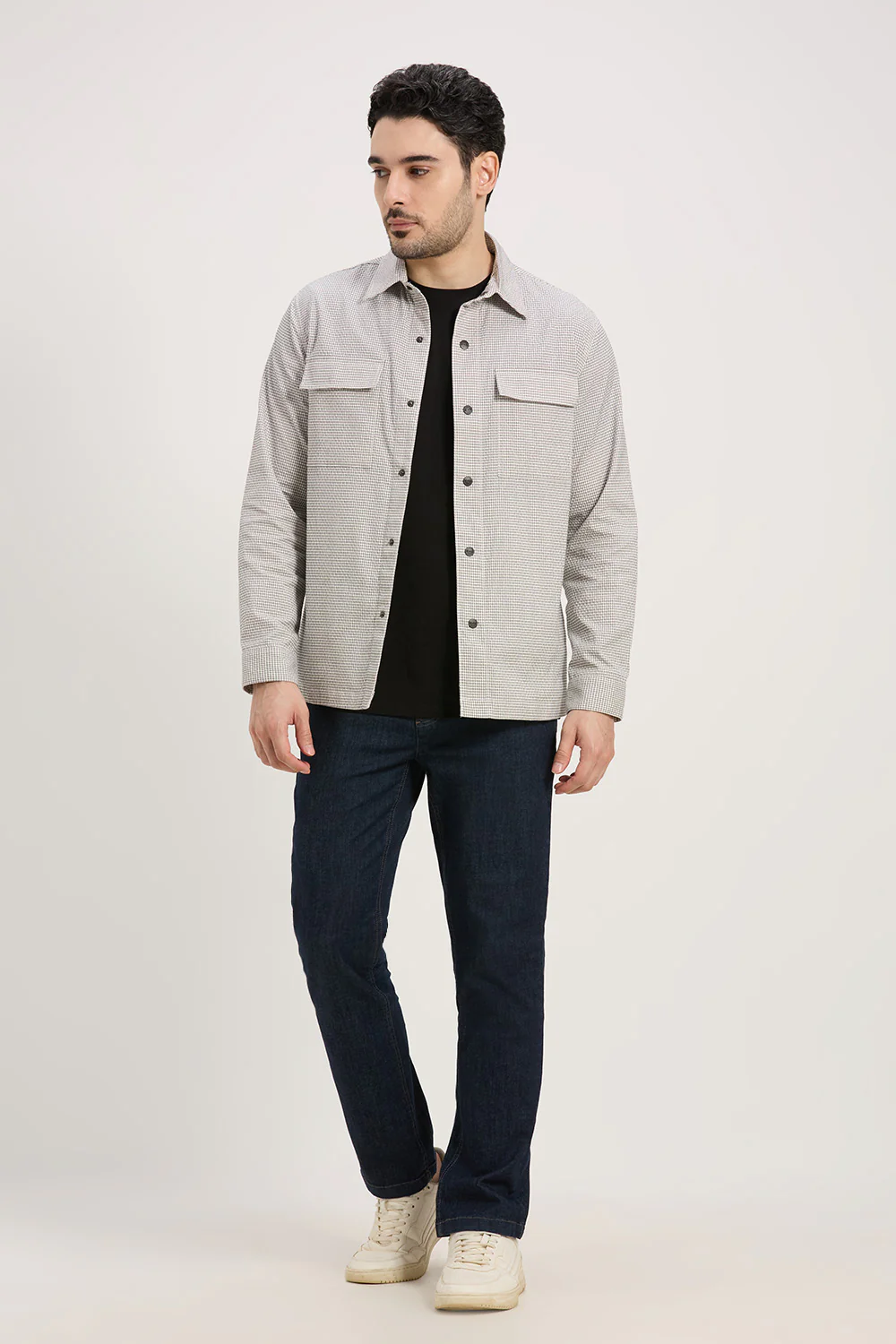 Cotton Lightweight Seersucker Flexure Shacket - Image 7
