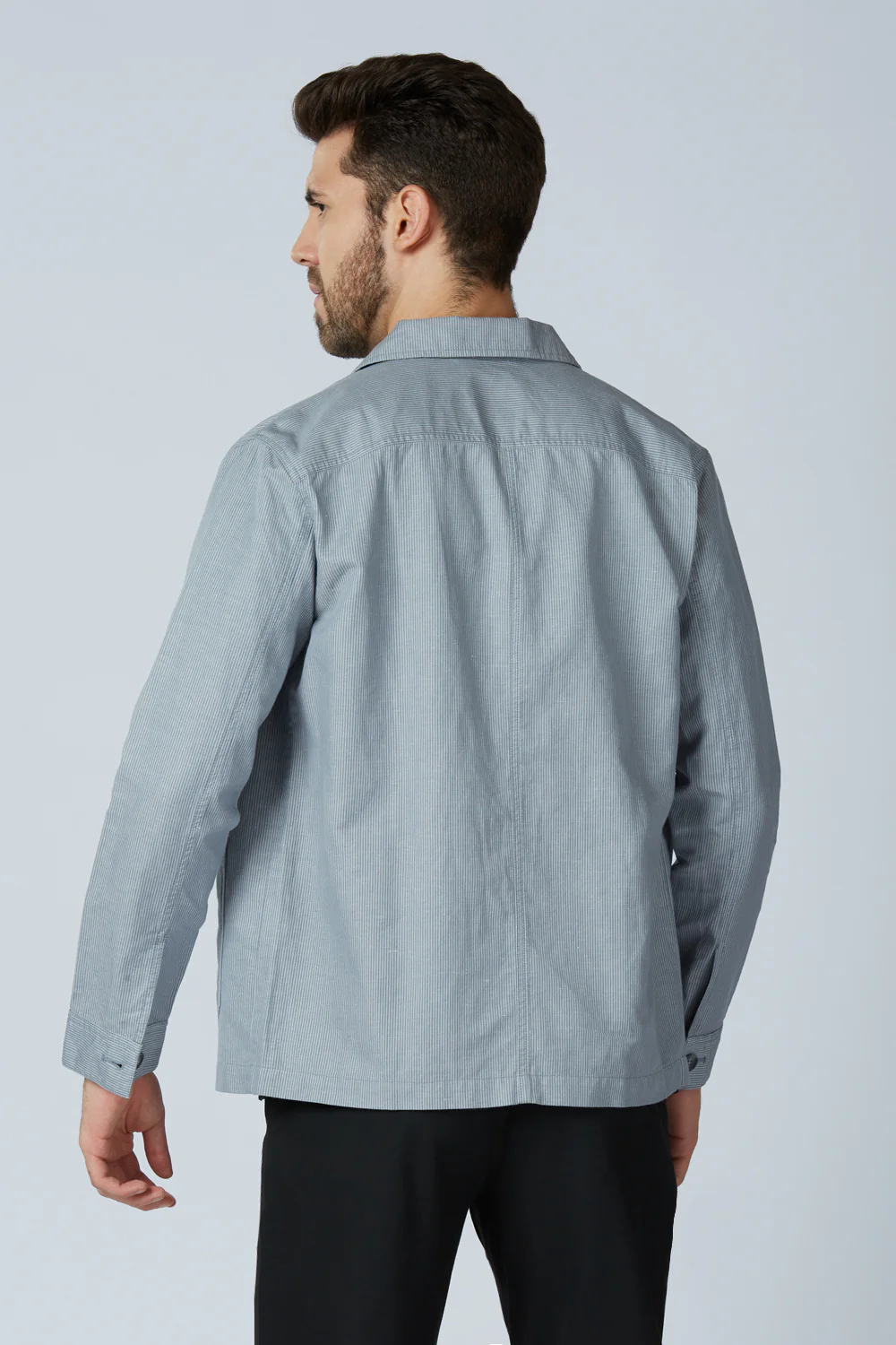 Linen Cotton Monument Grey Camp Shacket - Image 5