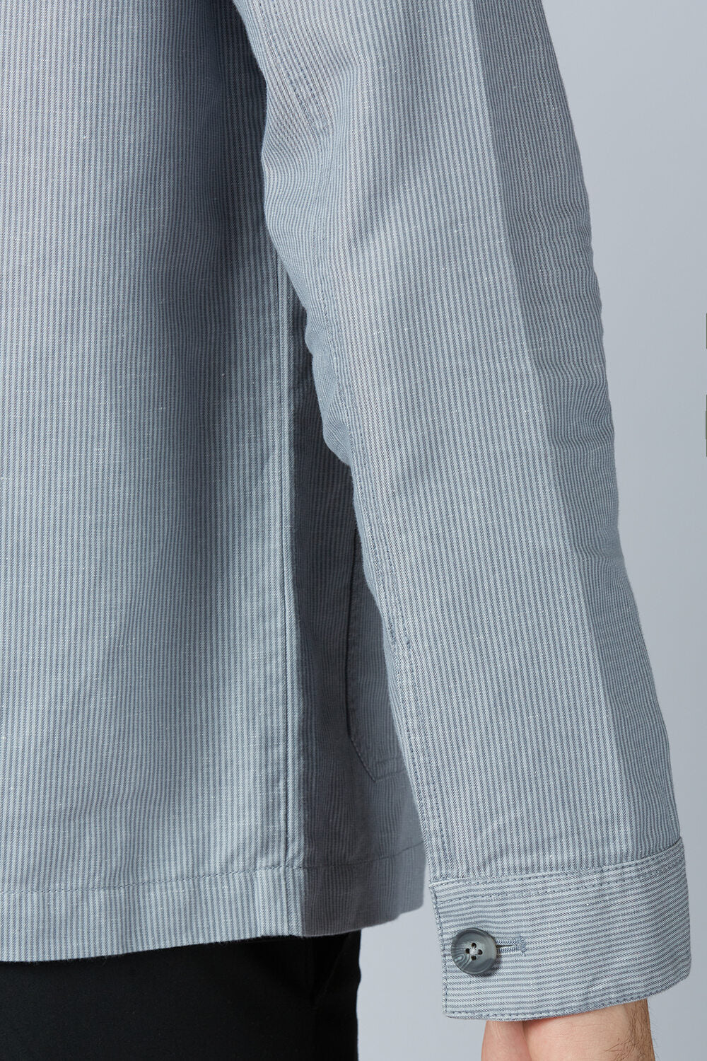 Linen Cotton Monument Grey Camp Shacket - Image 8