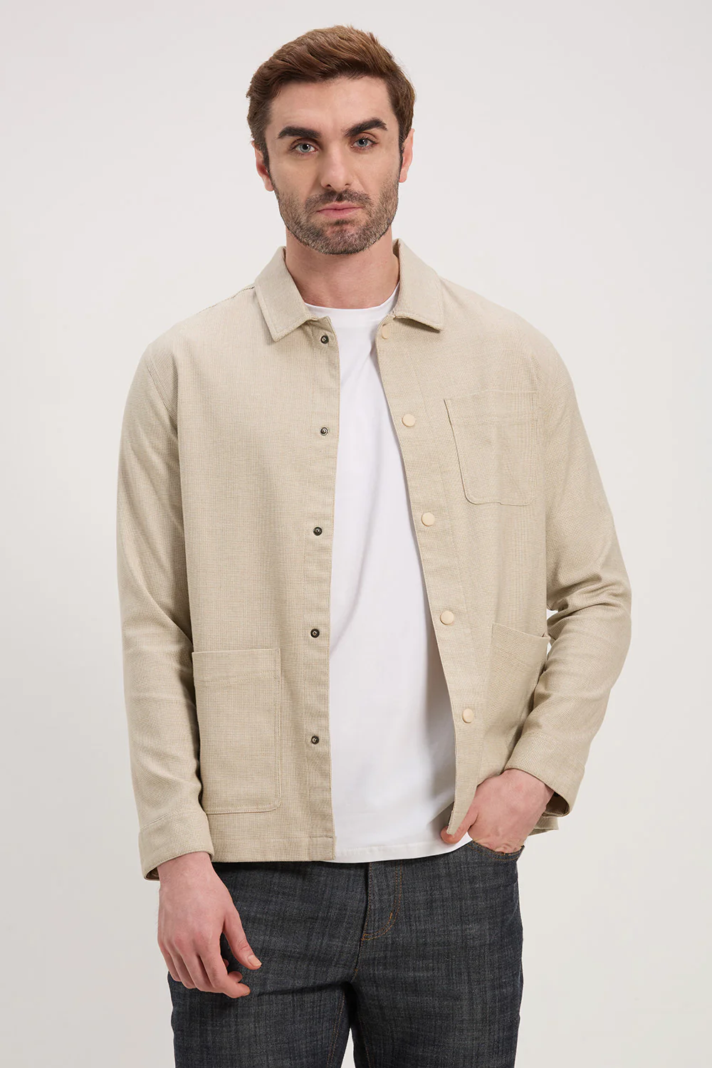 Soft Touch Poly Rayon Edge Shacket - Image 13