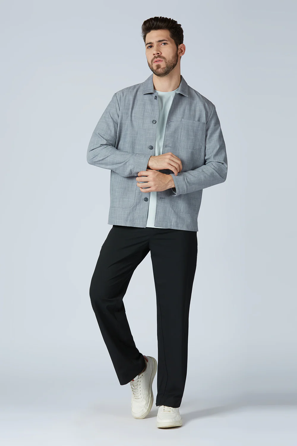 Stretchable Monument Grey Shizen Shacket - Image 10