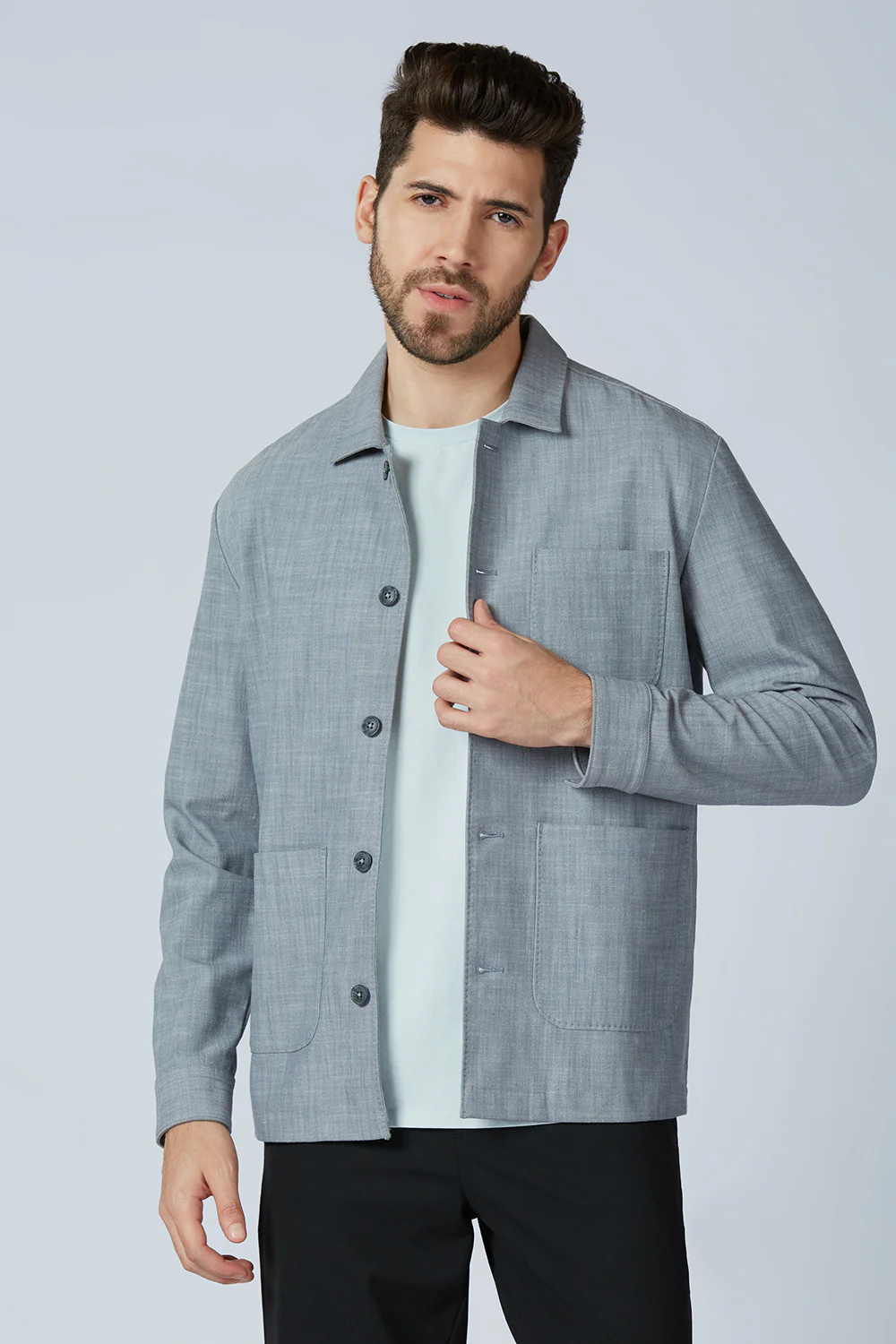 Stretchable Monument Grey Shizen Shacket - Image 3