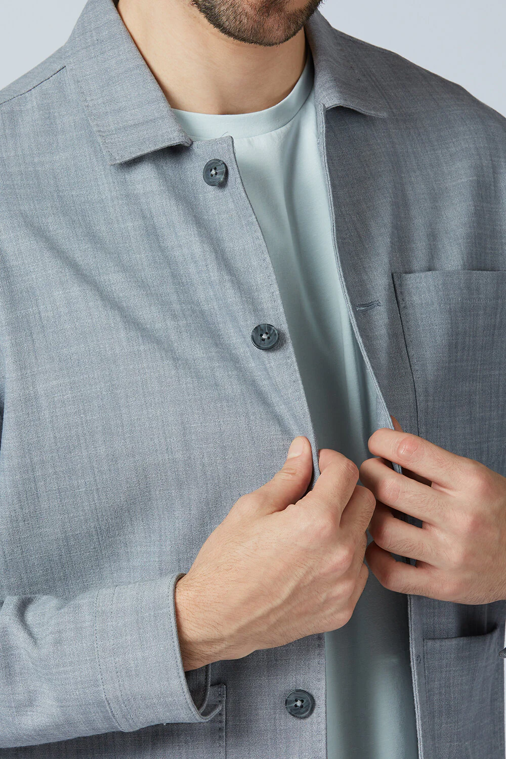 Stretchable Monument Grey Shizen Shacket - Image 5