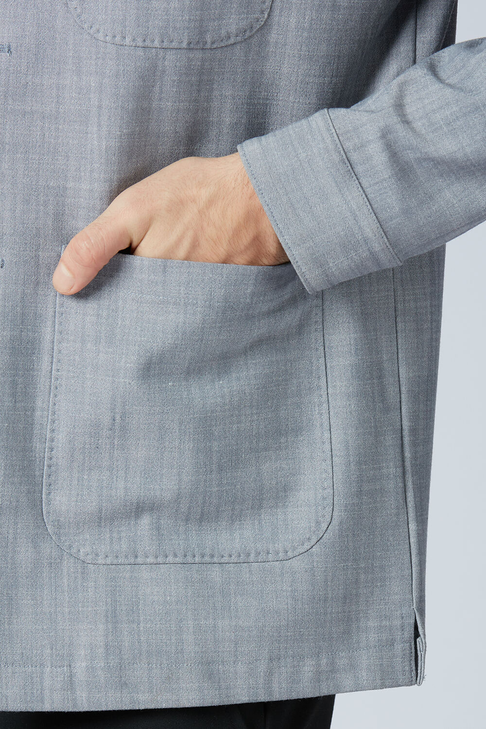 Stretchable Monument Grey Shizen Shacket - Image 7