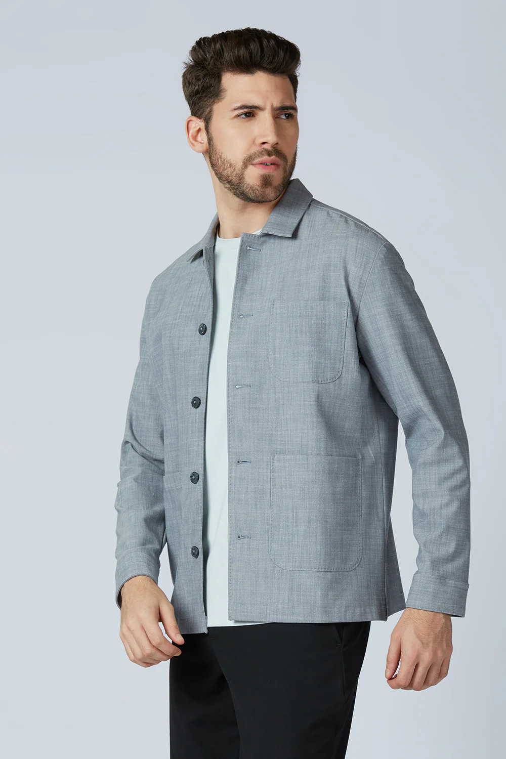 Stretchable Monument Grey Shizen Shacket - Image 9